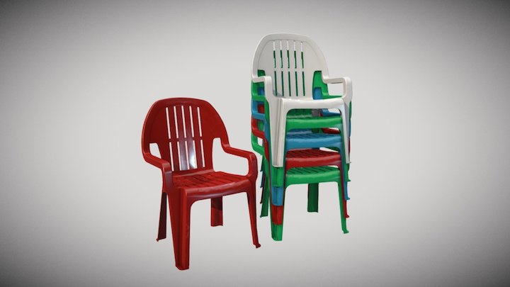 Classic Plastic Chairs 3D Model