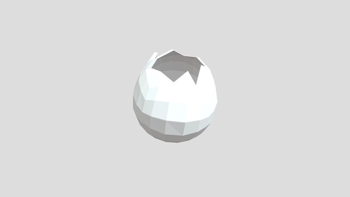 Low Poly Hatched Egg 3D Model