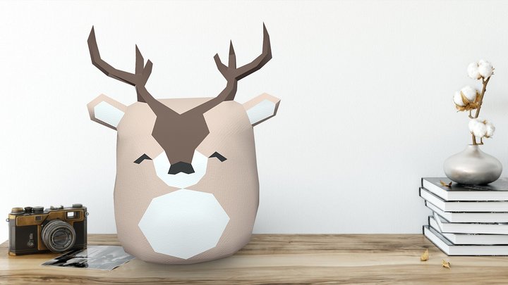 Plush round Deer by Sofs 3D Model