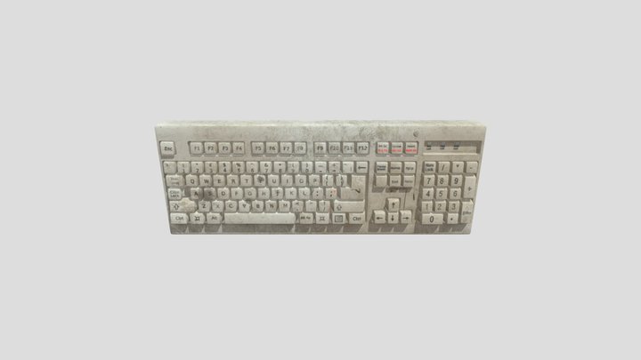 Low Poly Keyboard 3D Model