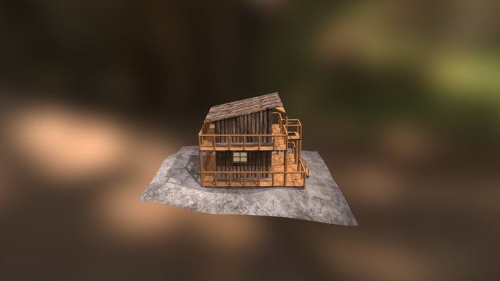 Wood House 3D Model