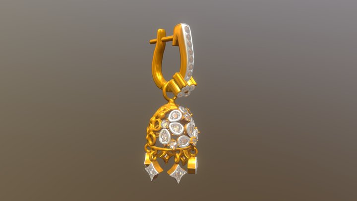 Jewellery Ear Piece 2 (Indian Jhumka) 3D Model