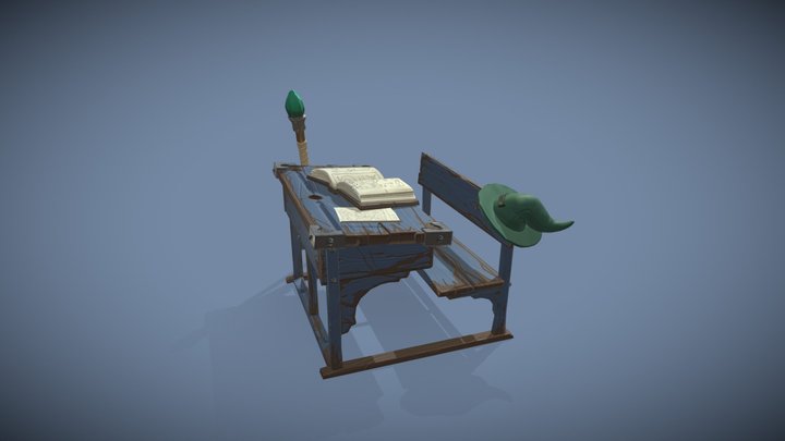Magician desk- school project 3D Model