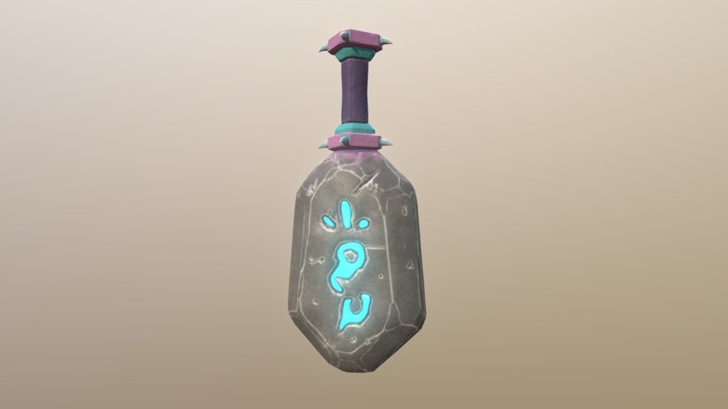 Stylized stone club