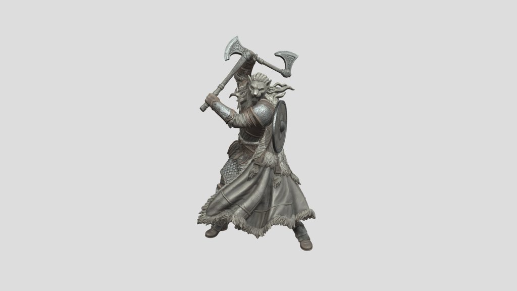 Shield-Maiden Berserker Figurine STL | Norse…