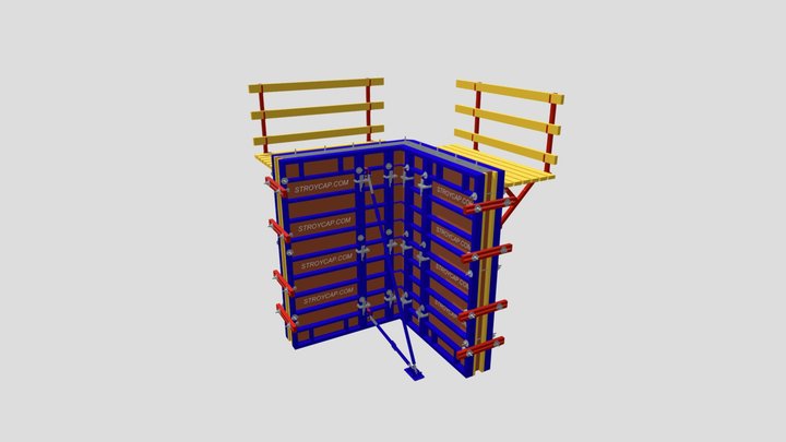Крупнощитовая стеновая опалубка Вектор 3D Model