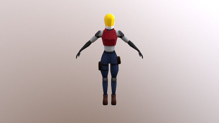 Sci-fi Female Soldier (Lowpoly) 3D Model