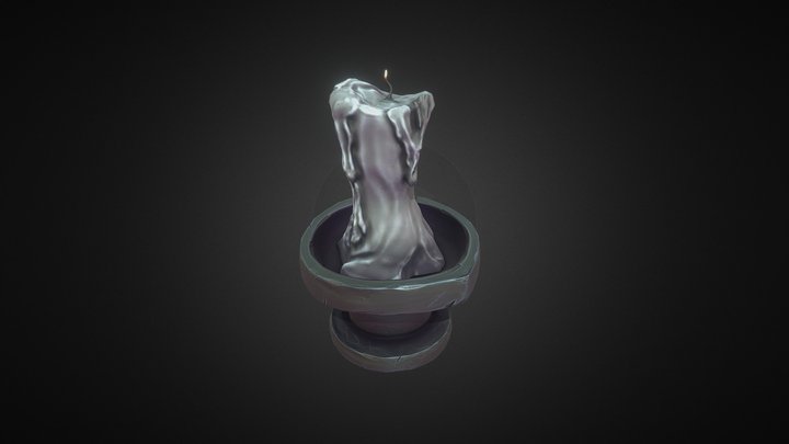 Stylized Candle Stand 3D Model