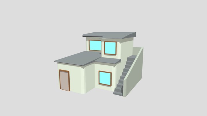 Simple Modern Japanese House 3D Model