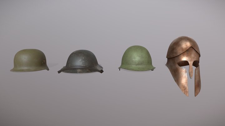 War helmets collection 3D Model