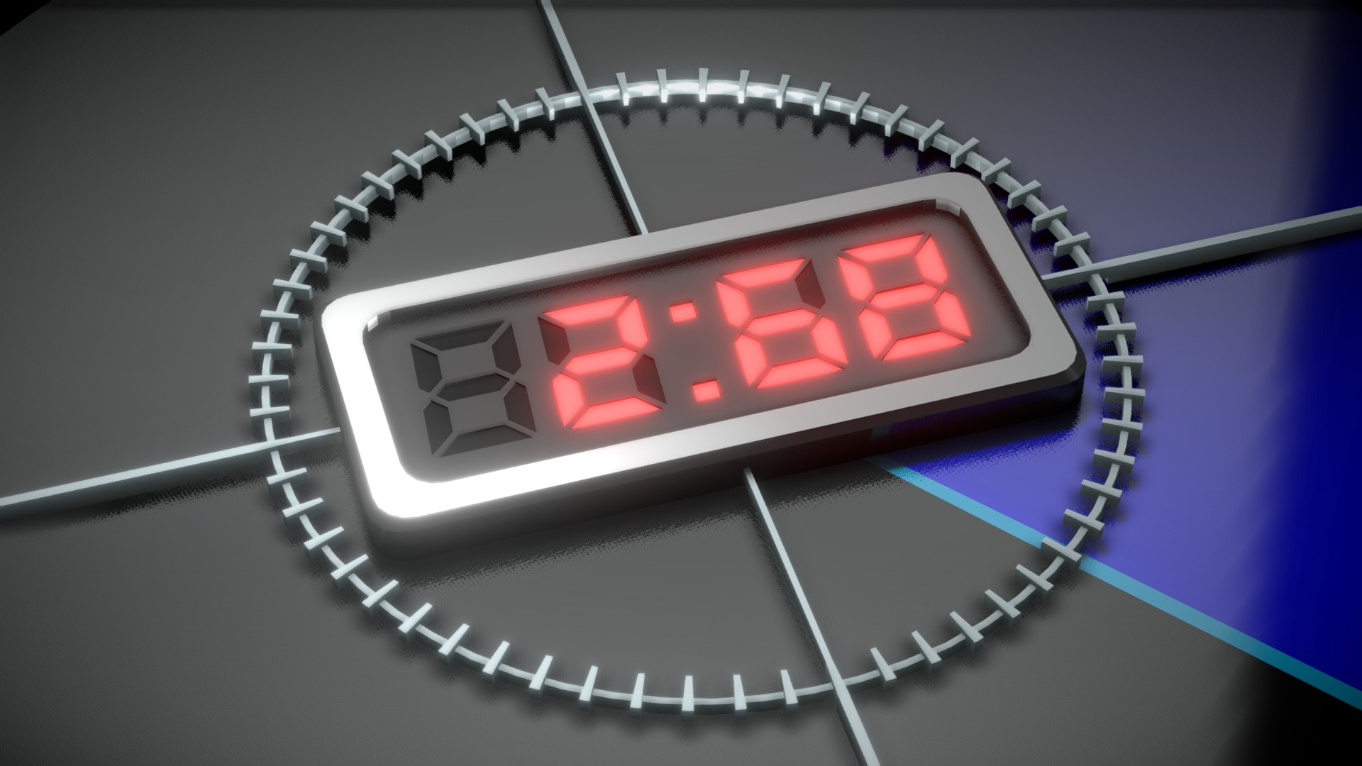 3D model Video Countdown 5 4 3 2 1 - This is a 3D model of the Video Countdown 5 4 3 2 1. The 3D model is about a digital clock with a red light.