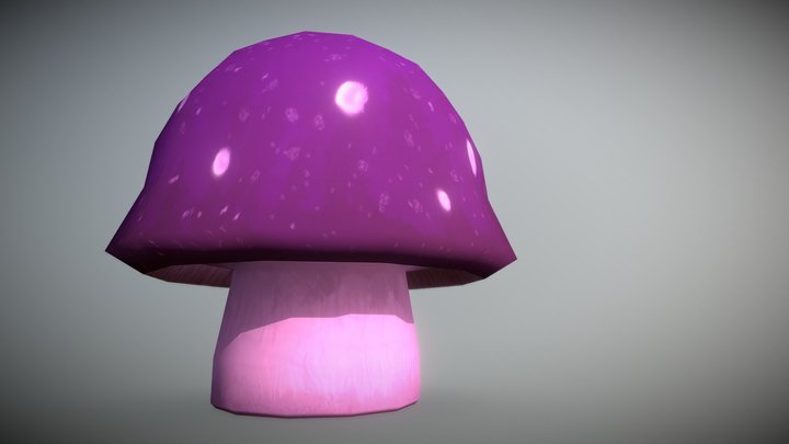 [Low Poly] Purple Mushroom 3D Model