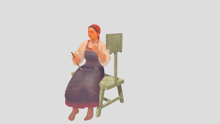 Пряха крестьянка с пряжей – Modèle 3D gratuit STL