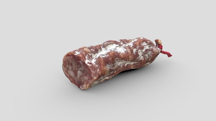 One piece of air dried french Salami 3D Model