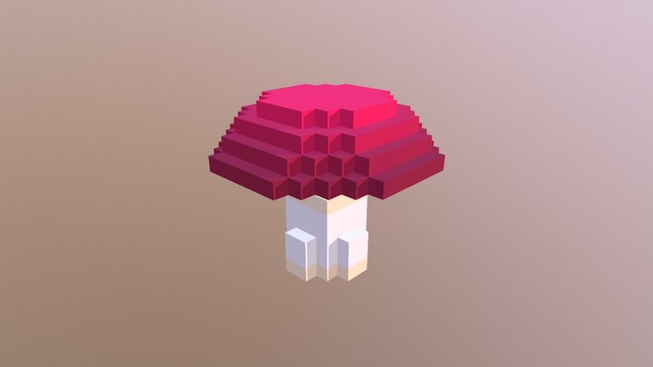 Giant Pink Mushroom (Staxel) 3D Model
