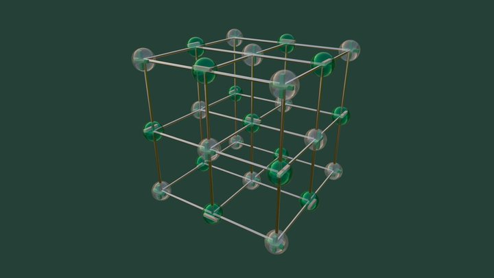 Sodium Chloride (NaCl) Lattice 3D Model