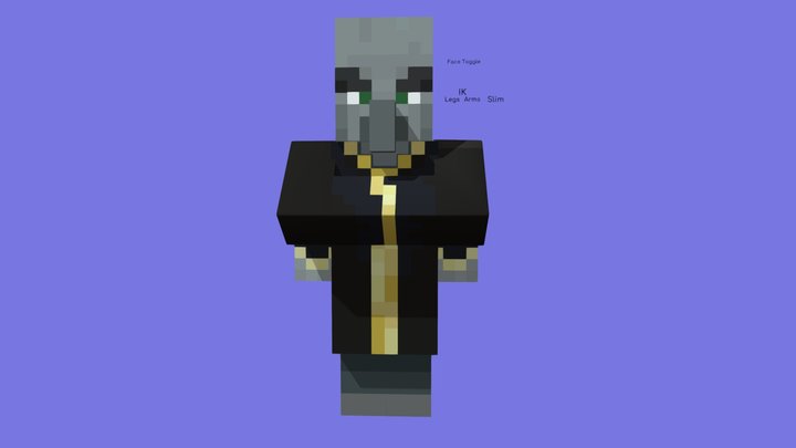 Minecraft Simple Evoker (Rigged) Blender 3D Model
