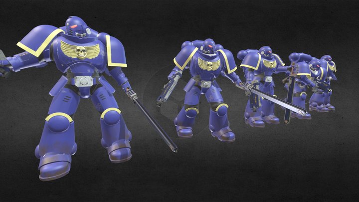 Futuristic Sci-Fi Soldier Poses 3D Model