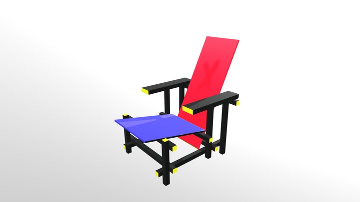 silla_roja_azul 3D Model
