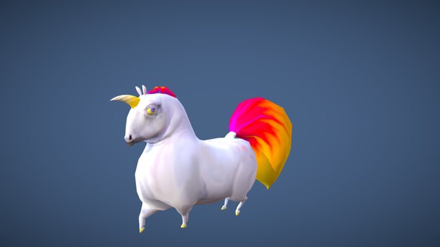 Fat Unicorn All Anims 3D Model