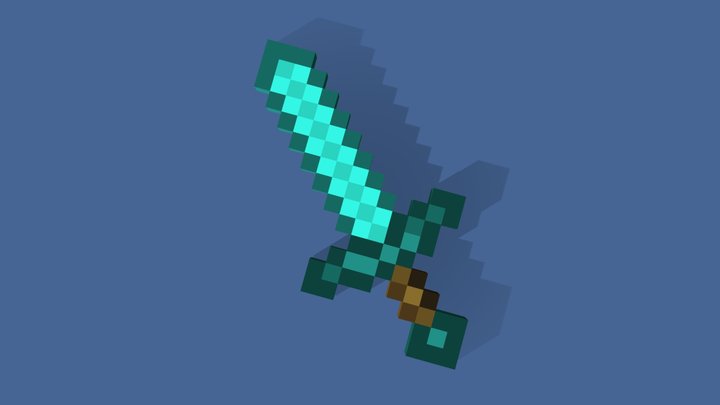 Minecraft Diamond Sword 3D Model