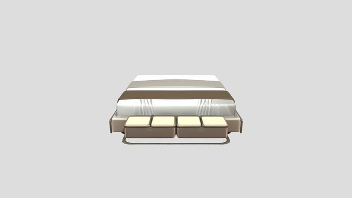 luxurious double bed 3D Model
