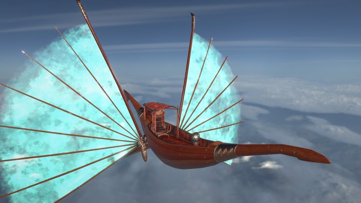 Flying Ship - Atlantis, The Lost Tales 3D Model