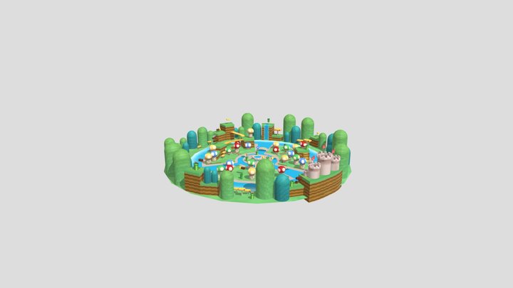 Super Mario Bros-like Diorama 3D Model