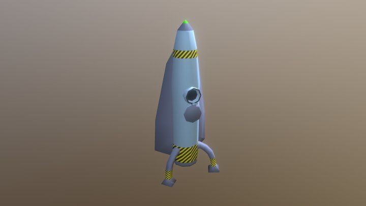 Low poly rocket 3D Model