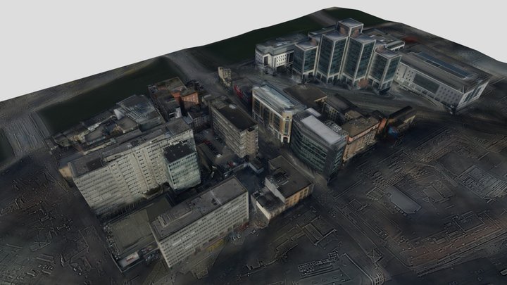 Dublin Esri CityEngine / AgiSoft Low Poly Test 3D Model