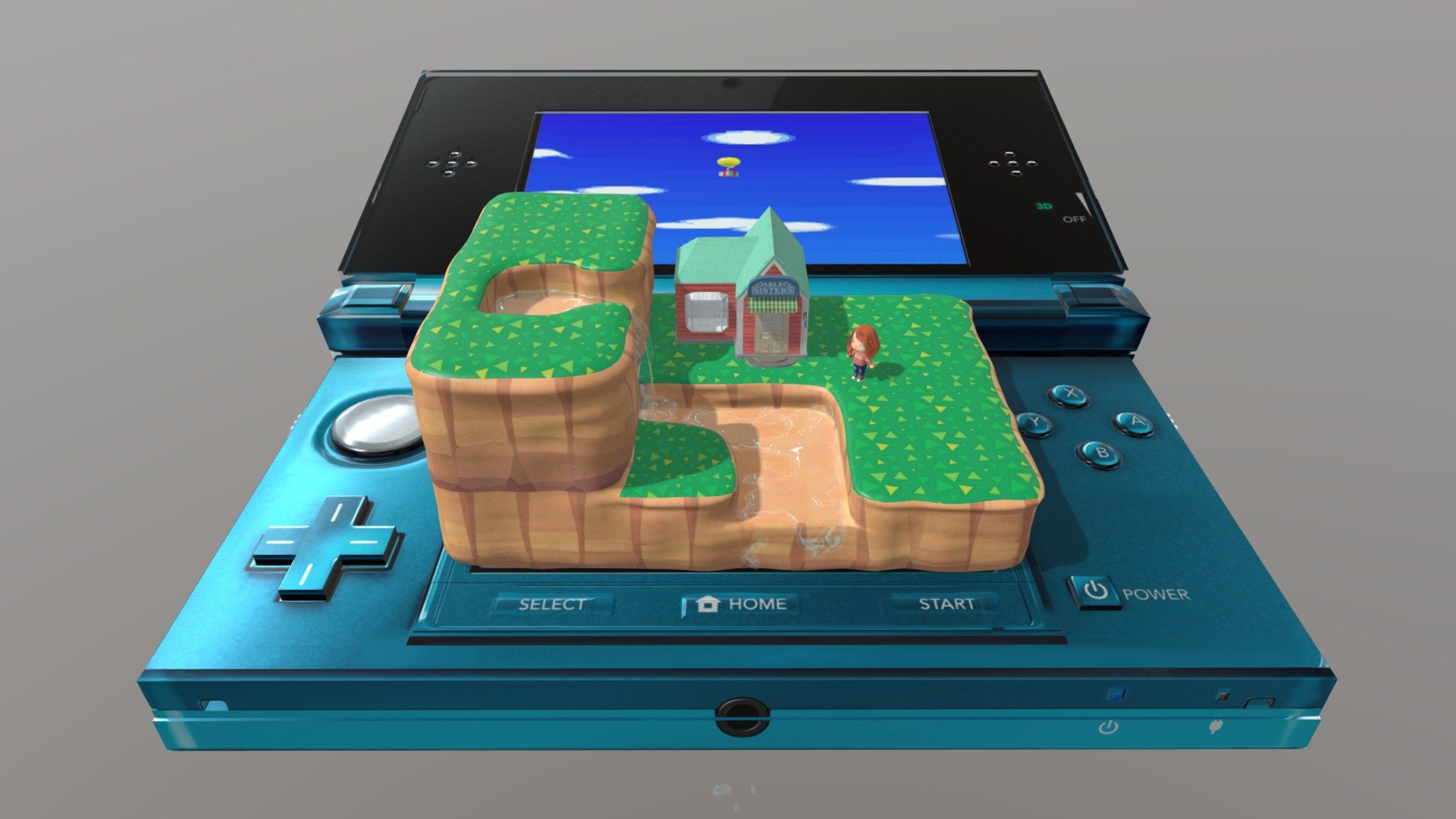 ArtStation - Animal Crossing + Nintendo 3DS - 3D Model