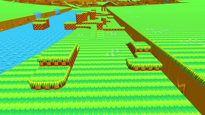 Green hill zone 3D Model