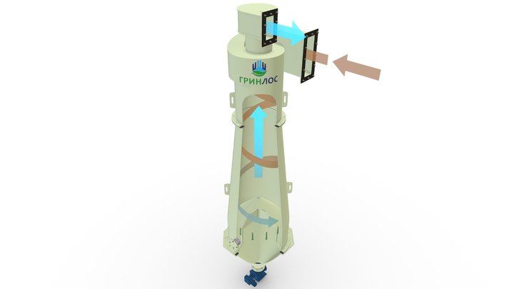 Циклон ЦМ с обратным конусом Гринлос 3D Model