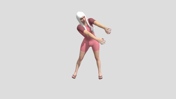 yoga tight butt pink 3D Model