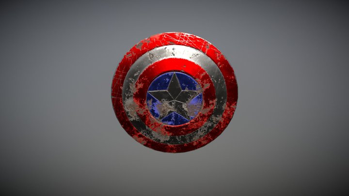 Captain America Vibranium Shield 3D Model