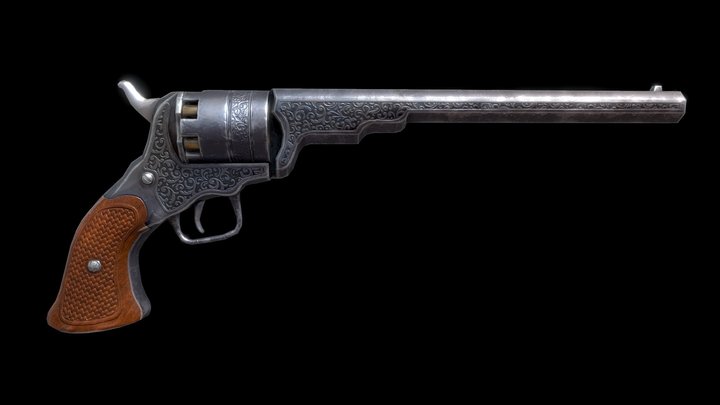 Stylized revolver 3D Model