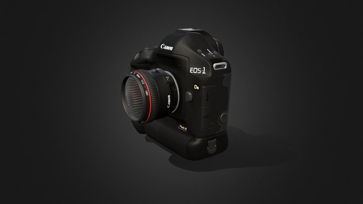 Canon 1Ds mark III + Canon 50mm f/1.2 L USM lens 3D Model