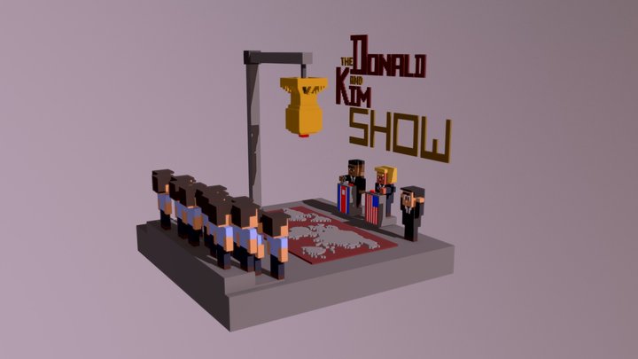The Donald & Kim show - Voxel caricature