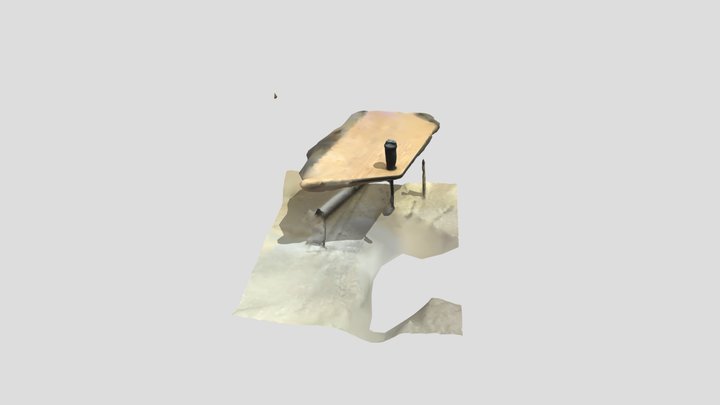 Black Blender Bottle Model on Desk 3D Model