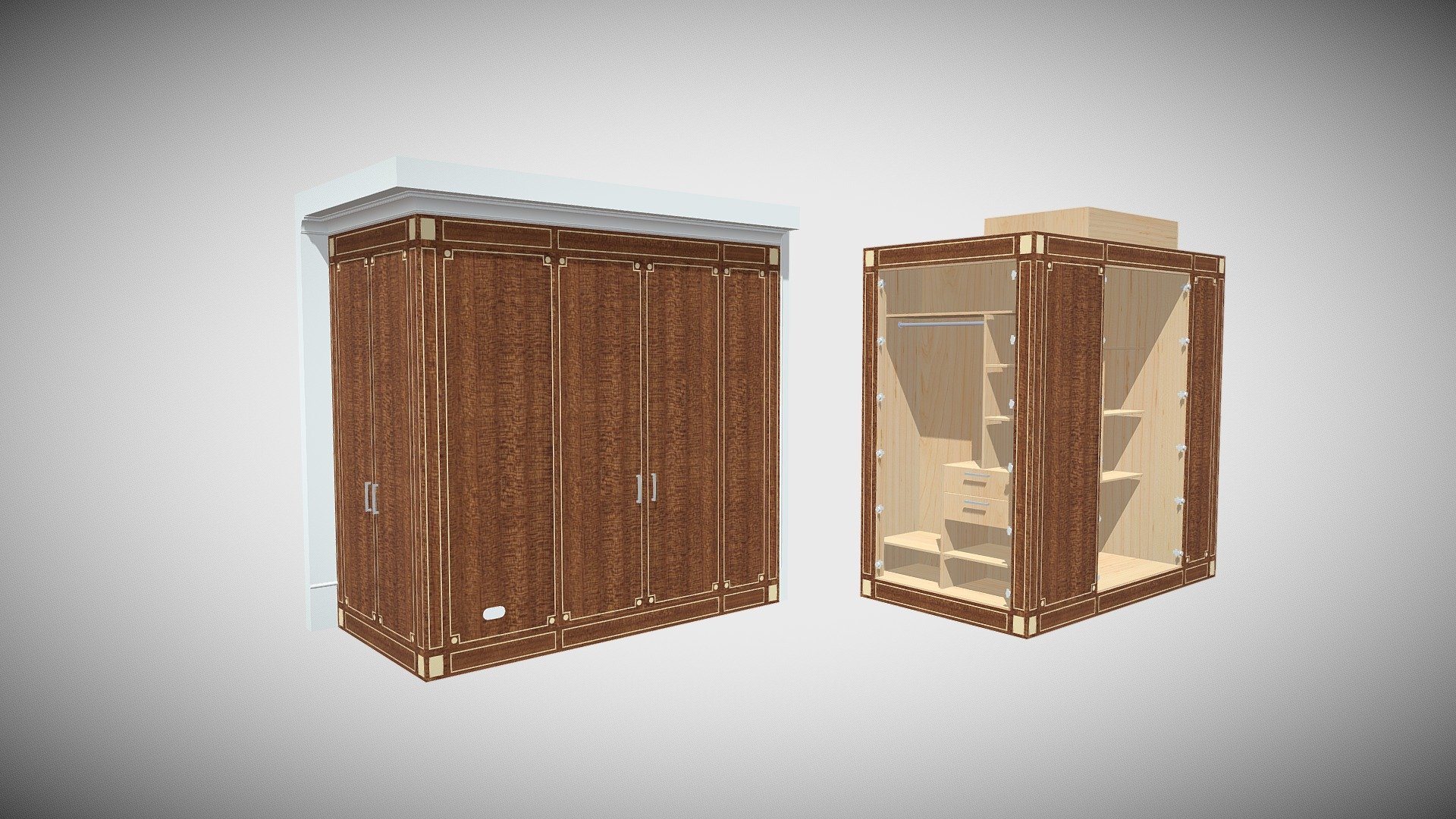 Шкаф - Download Free 3D model by stanislavkov [6d49cab] - Sketchfab