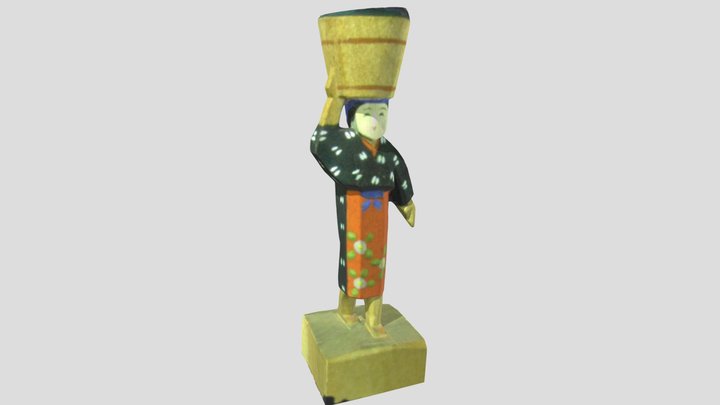 Woman carrying a bucket'Anko' 3D Model