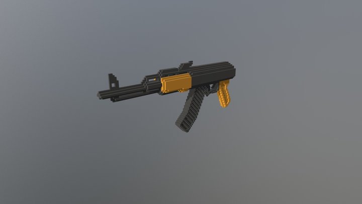 Voxel Model #3 AK-47 3D Model