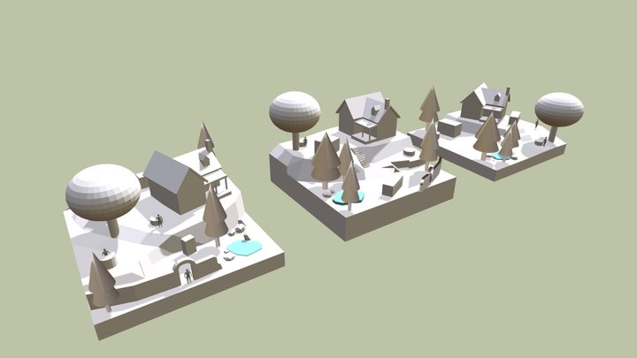 Grandma's House - Diorama and House blockout 3D Model