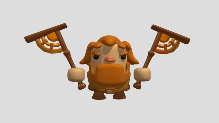 RPG Dwarf  Rigged 3D Model