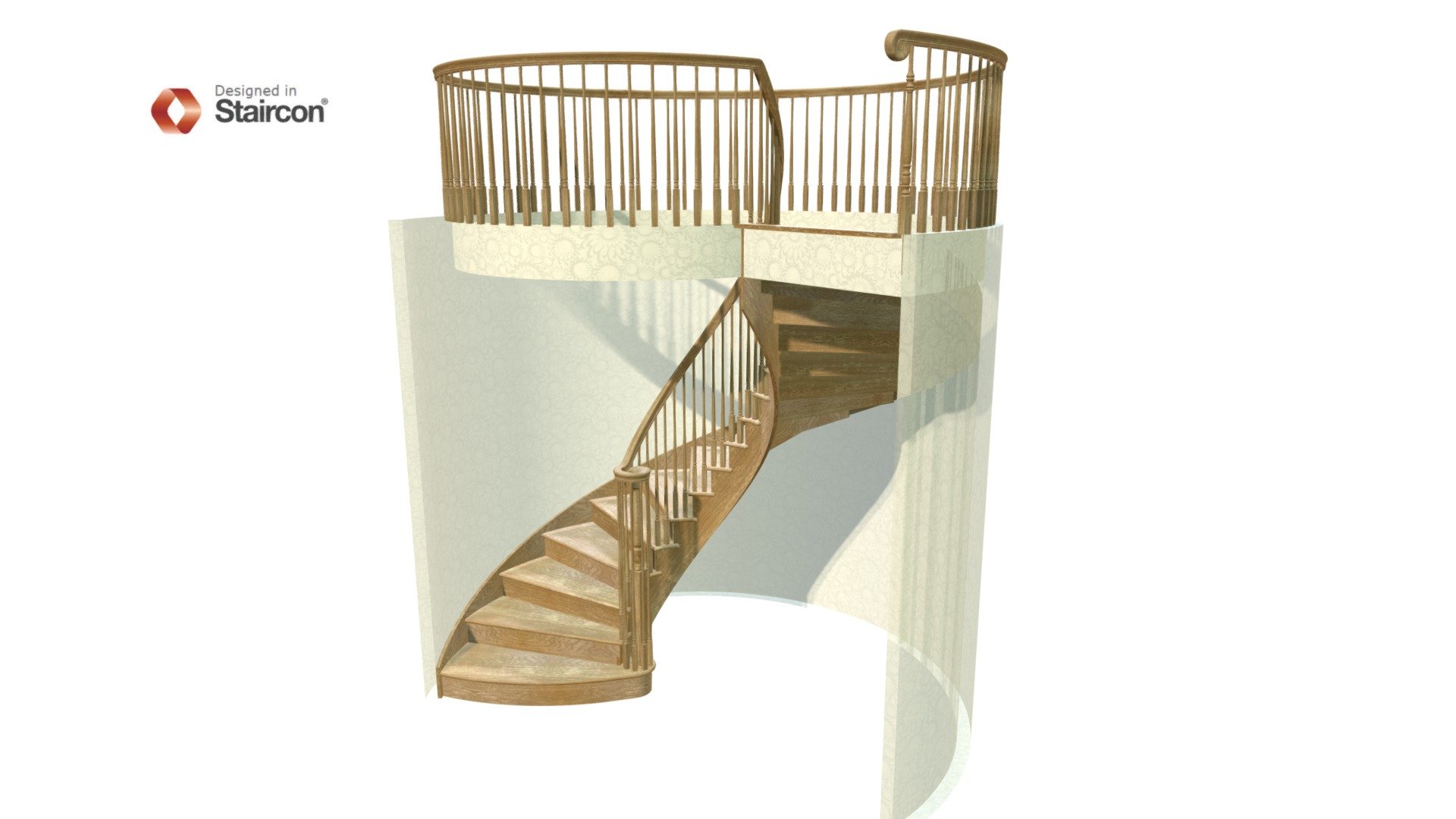 Curved Stair with Vertical Volute