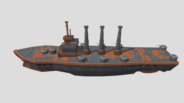 SteamPunk Destroyer 3D Model