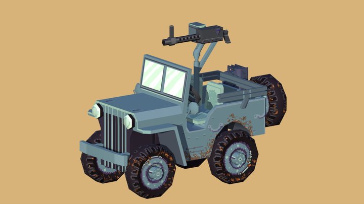 Pixel Jeep 3D Model