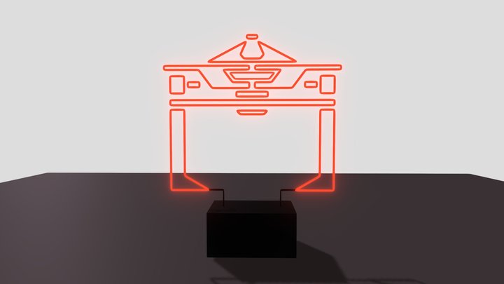 Tron Recognizer Neon Lamp 3D Model