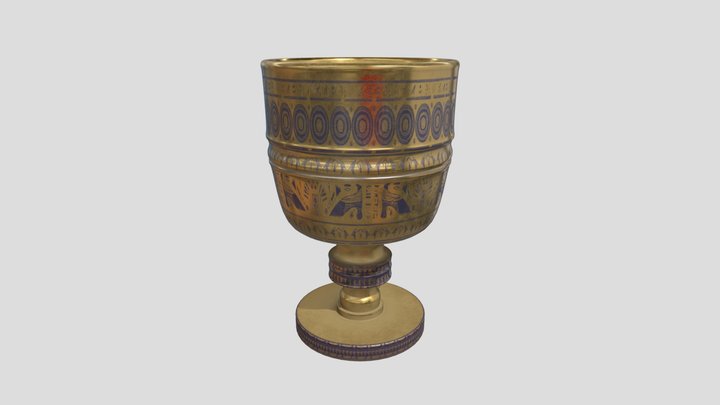 Egyptian Golden Wine Cup 3D Model