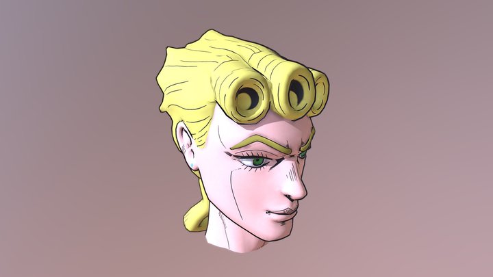 Giorno Low Poly w/ Outline 3D Model